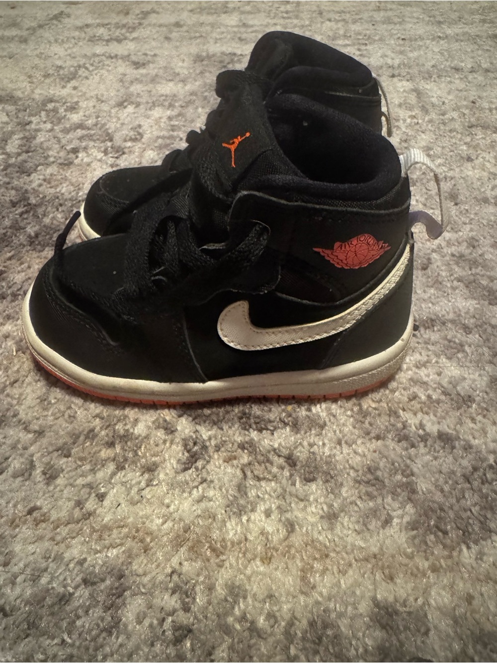 Jordan Kids High-Top Sneakers - Black, White & Orange
